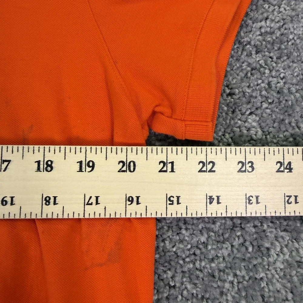 Banana Republic Polo Shirt Mens Large Orange Fitted Pique Stretch Casual Logo